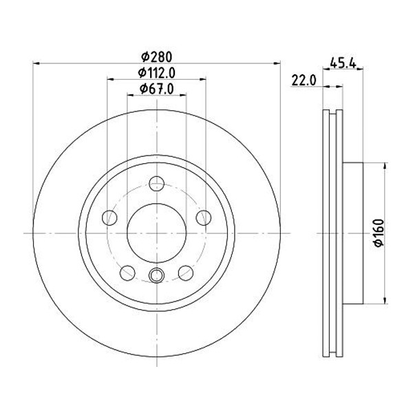 Genuine Mintex MDC2726 Front Brake Disc Set 280mm for BMW 2 Active 34116866295 gallery