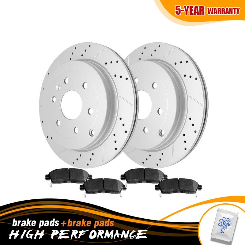 Rear Brake Rotors & Ceramic Pads for Chevy Traverse GMC Acadia Saturn Outlook