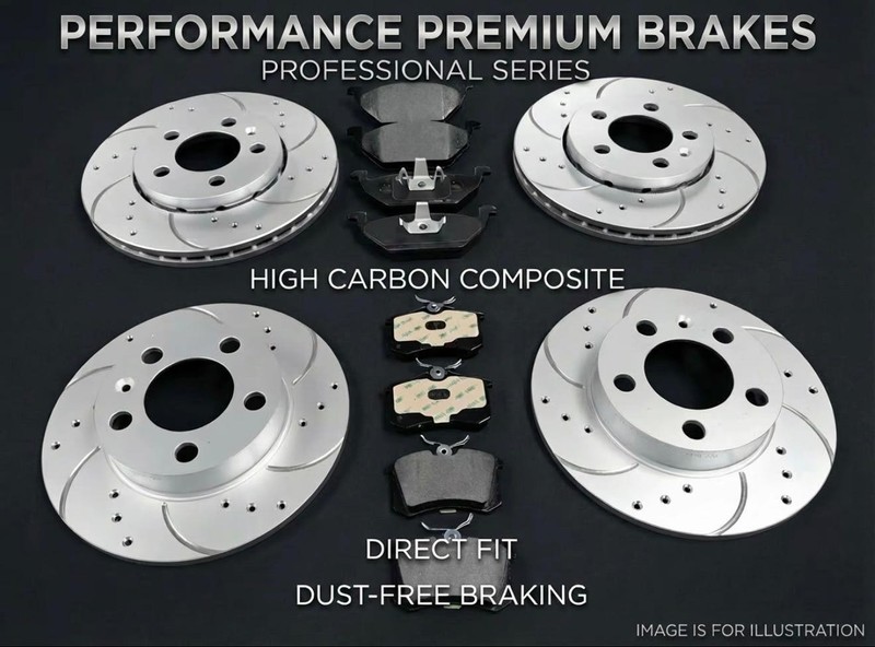 FOR ABARTH 595 1.4 PETROL MK1 FRONT REAR DRILLED GROOVED BRAKE DISCS & PADS gallery