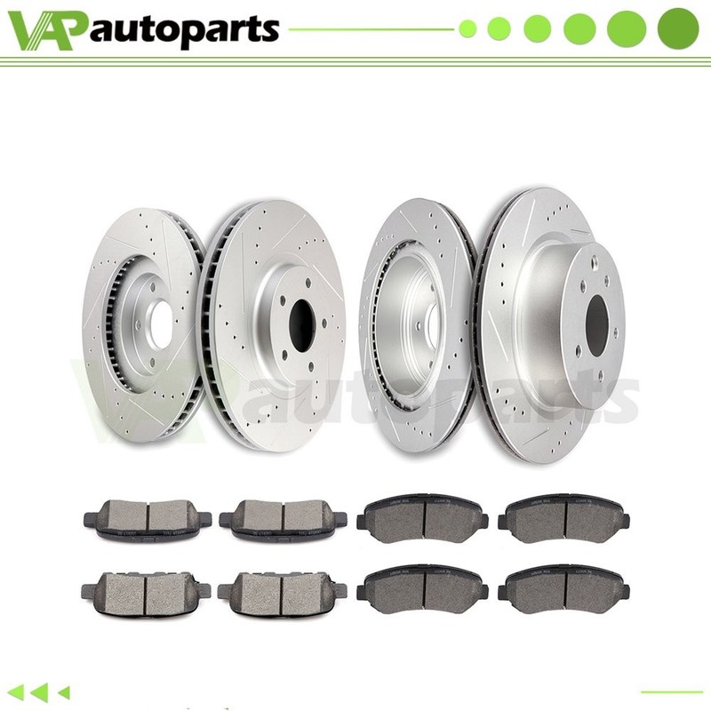 Ceramic Brake Pads And Rotors Front + Rear For Nissan Maxima 2009-2014 Drilled
