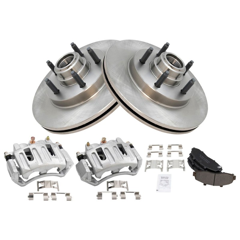 TRQ Front Brake Calipers Pads & Rotors Fits 2000-2001 Ford F-150 gallery