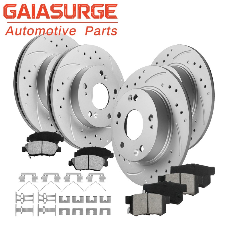 For 2009 2010 2011 Honda Civic Front Rear Brake Rotors Ceramic Pads Hybrid 1.3L