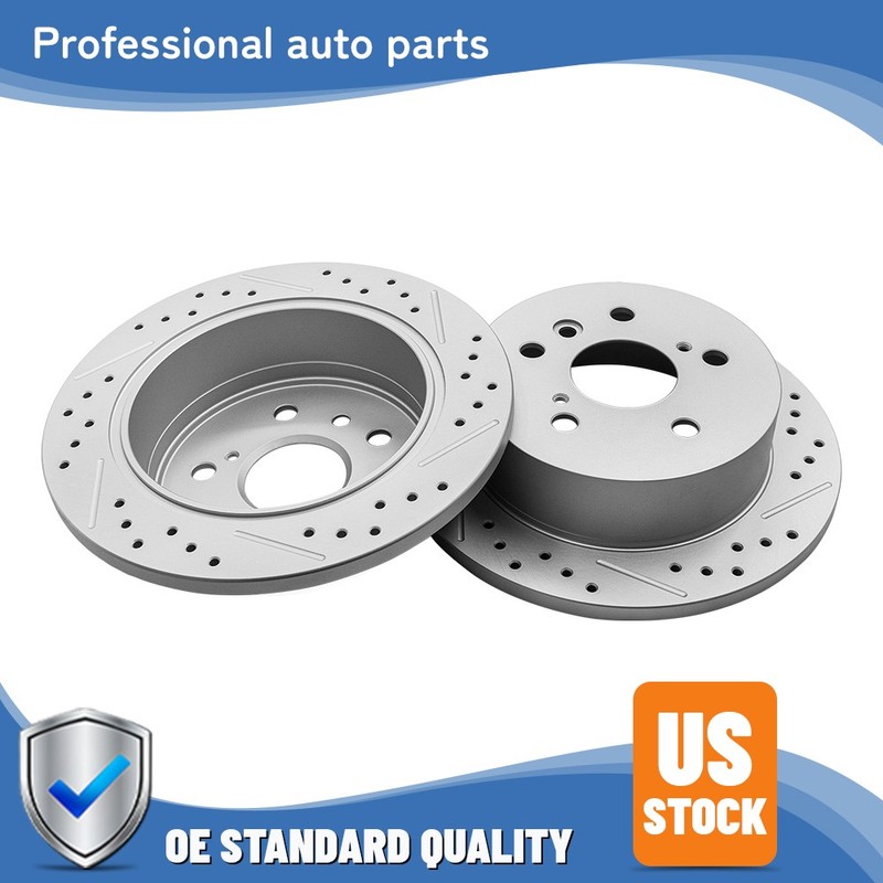 Rear Drilled Disc Brake Rotors for Avalon Camry Solara Lexus ES300 ES330 2004-06
