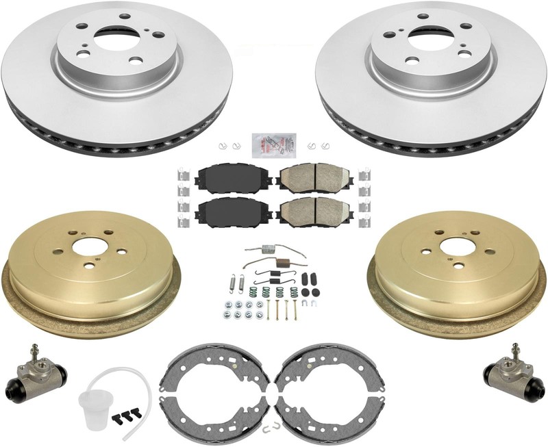 Front Rotors Brake Pads Rear Drums Shoes Hardware For Toyota Corolla 09-13 1.8L