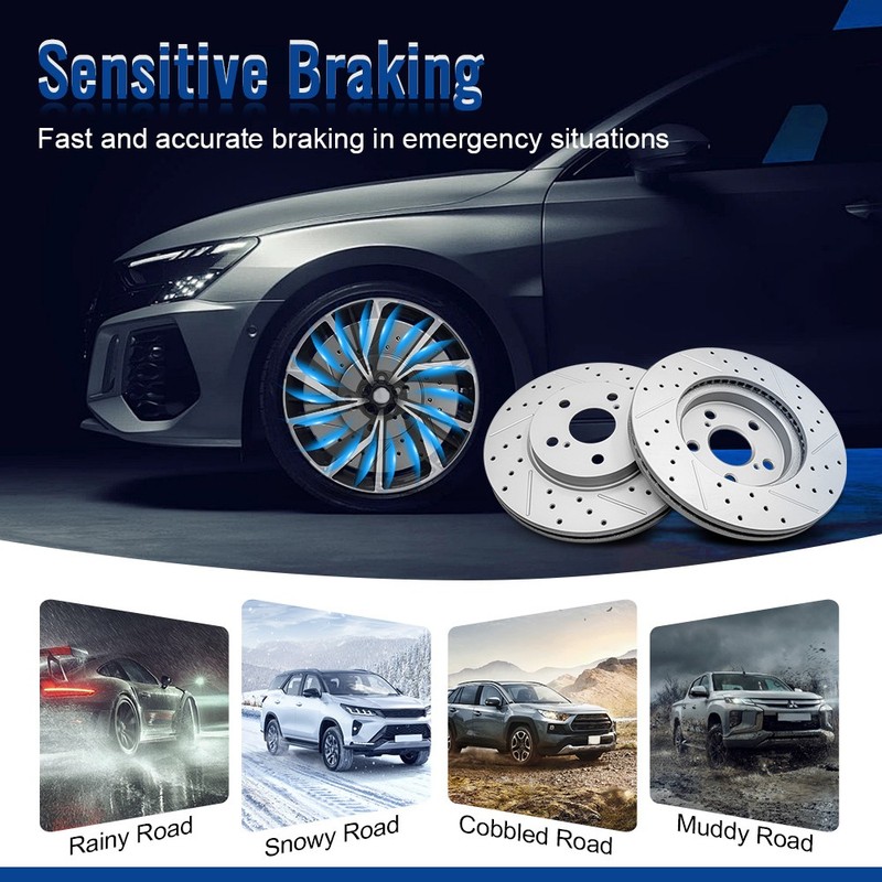 Front Disc Brake Rotors Ceramic Pads Kit for 2017 2018 2019-2023 Subaru Impreza gallery