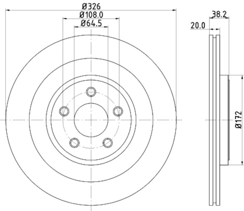 Hella 355115582 Disc Brake Rotor For 2005-2008 Jaguar S-Type