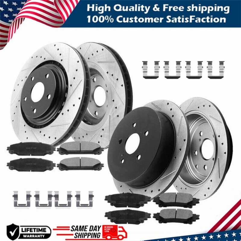 Front & Rear Disc Rotors + Brake Pads for 2010 – 2017 Chevy Equinox GMC Terrain