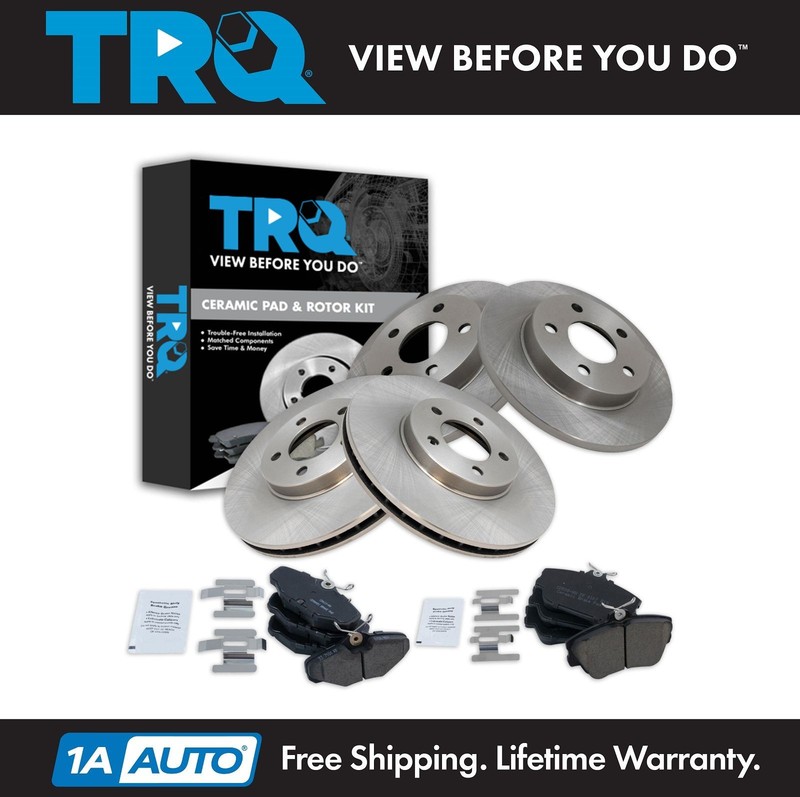 TRQ Front & Rear Ceramic Brake Pads & 2 Rotors Set Kit for Taurus Sable
