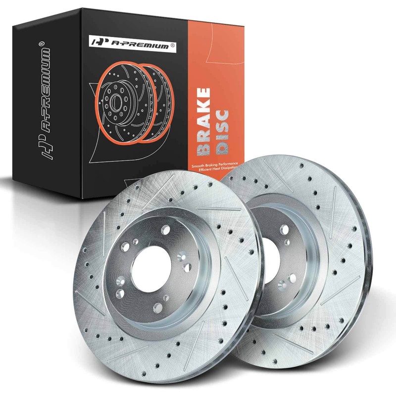 Drilled & Slottd Brake Rotors Front for Honda Civic CR-V Acura CSX RSX ILX 300mm