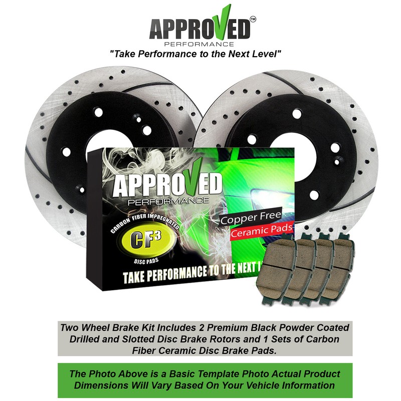 Rear Kit Drilled/Slotted Rotors with Ceramic Pads Fits 18-21 Equinox Terrain