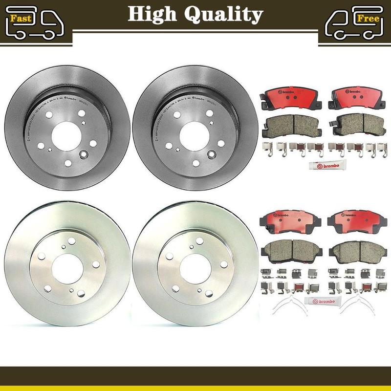 Brake Pads Rotors Set Front Rear Fits Toyota Camry 2.2L