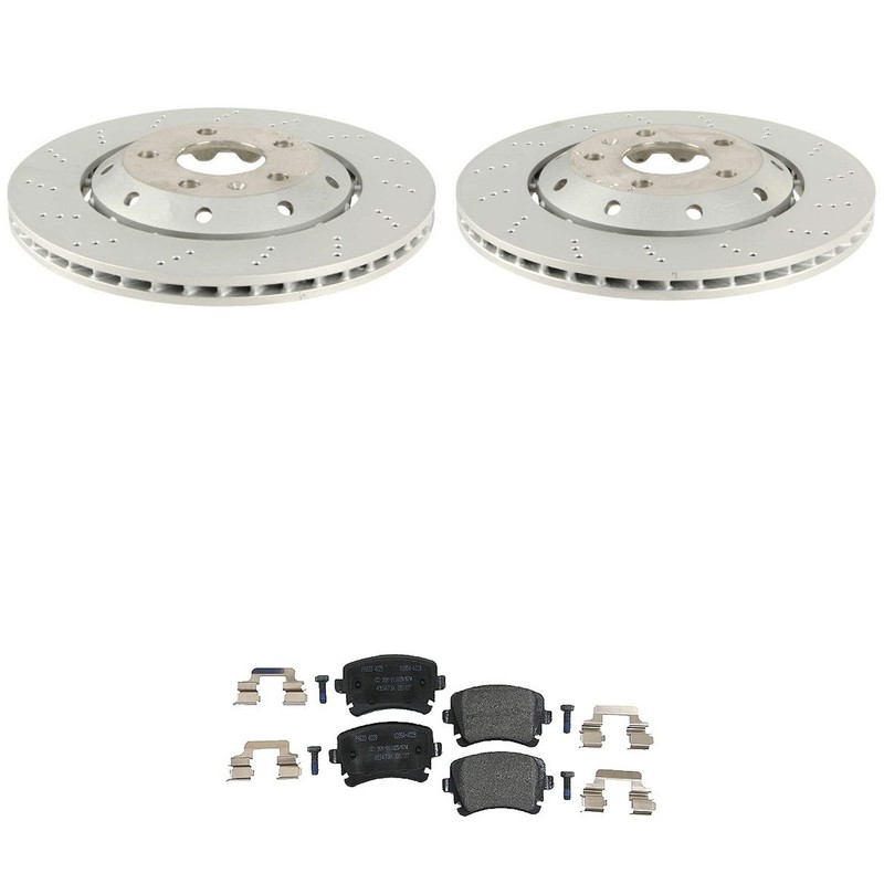 SHW Rear 324mm Rotors Hella Low-Met Disc Brake Pad Kit For Audi RS4 BNS 2007-08