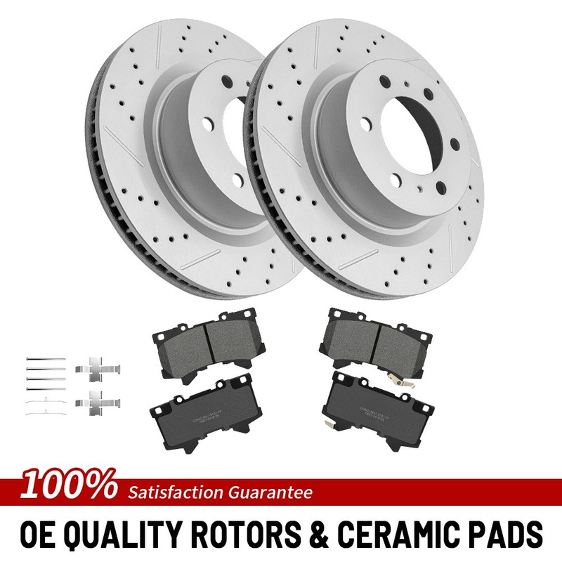 Front Brake Rotors Ceramic Pads For 2022-2023 Lexus LX600 Toyota Tundra Sequoia