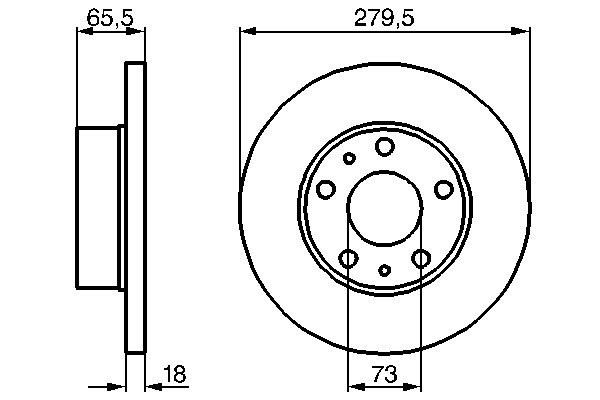 2x Brake Discs Pair Solid fits PEUGEOT BOXER 2.0 Front 94 to 02 280mm Set Bosch gallery