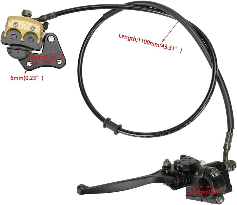 Front Disc Brake Master Cylinder Caliper w/Pads for 50-125cc SSR Apollo Pit Bike gallery
