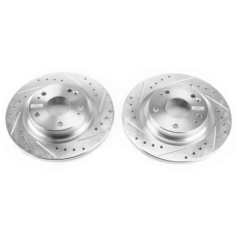 Power Stop for 17-18 Honda Civic Si Rear Evolution Drilled & Slotted Rotors –