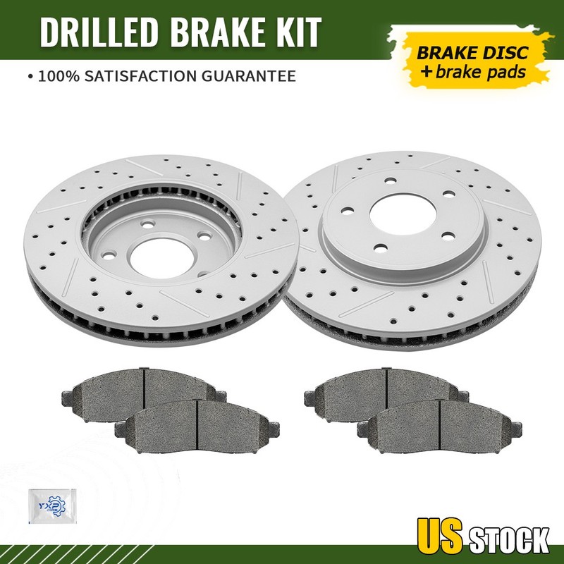 283mm Front Disc Brake Rotors & Ceramic Brake Pads for 2013-2021 Nissan NV200