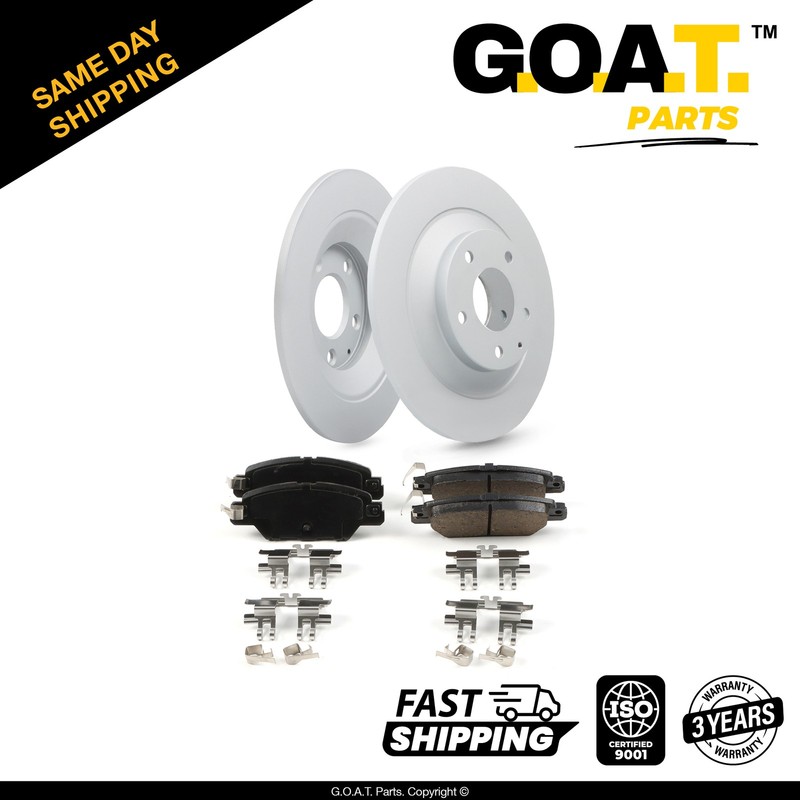 Rear Brake Rotors + Ceramic Disc Brake Pad Kit for 2016-2023 Mazda CX-5 11.92 in