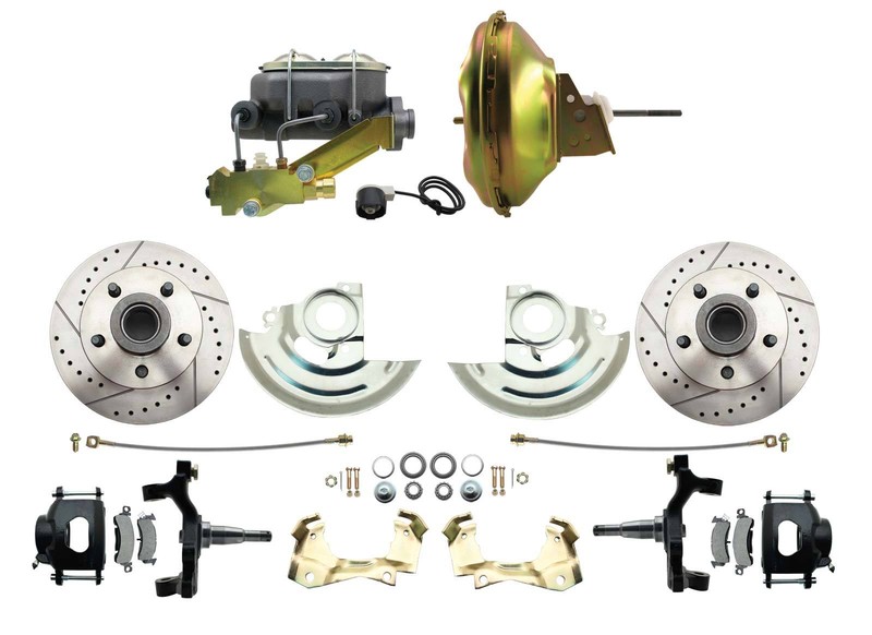1964-1972 Chevelle/ GTO 2″ Drop Disc Brake Kit, Black Powder Coated Calipers