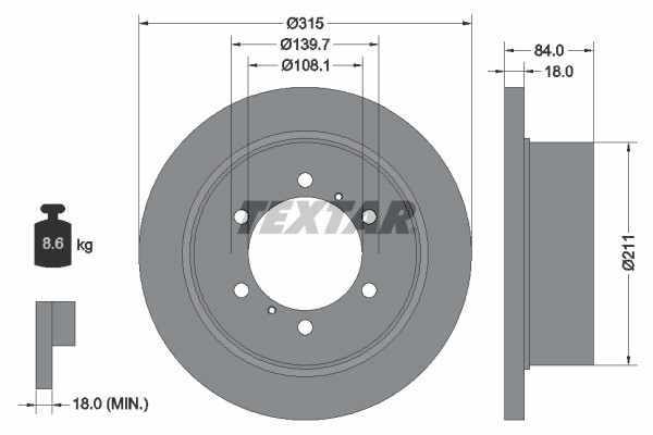 Textar 92093100 Brake Disc for Mitsubishi, Mitsubishi (BJC) gallery