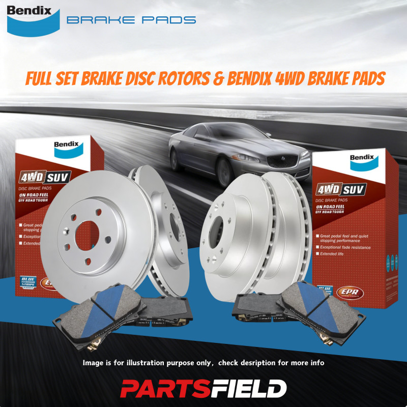Full Set Disc Rotors+Bendix 4WD Brake Pads for Toyota RAV 4 A30 A40 ALA49 05-19