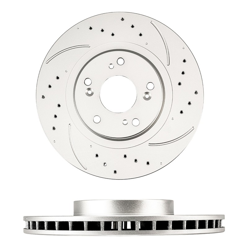 Fits 2002-2006 Acura RSX Front Drilled Slotted Brake Rotors 45251S9AE50 2PC gallery