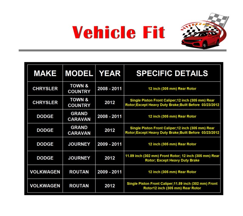 Front Rear Rotors and Pads Brakes Fit Dodge Grand Caravan Journey Chrysler Olds. gallery