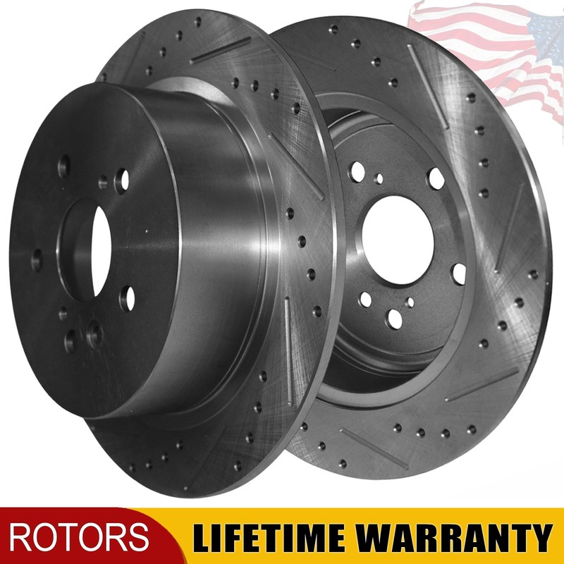309mm Rear Drilled Brake Rotors for Toyota Highlander 2008-2014 2.7L 3.3L 3.5L