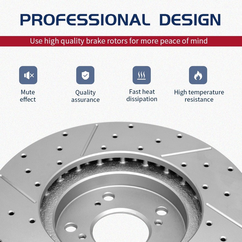 For Ford C-Max 2.0L 2013 2014 - 2018 Front Rear Drilled Brake Disc Rotors gallery