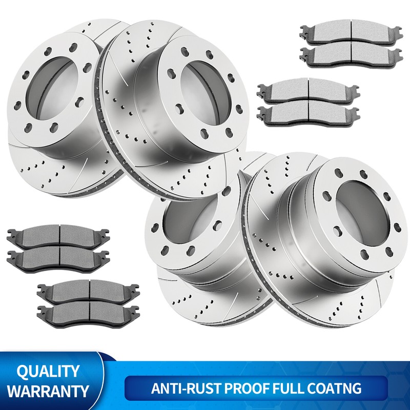 Front Rear Drilled Rotors Ceramic Brake Pads for Dodge Ram 1500 2500 3500 Brakes