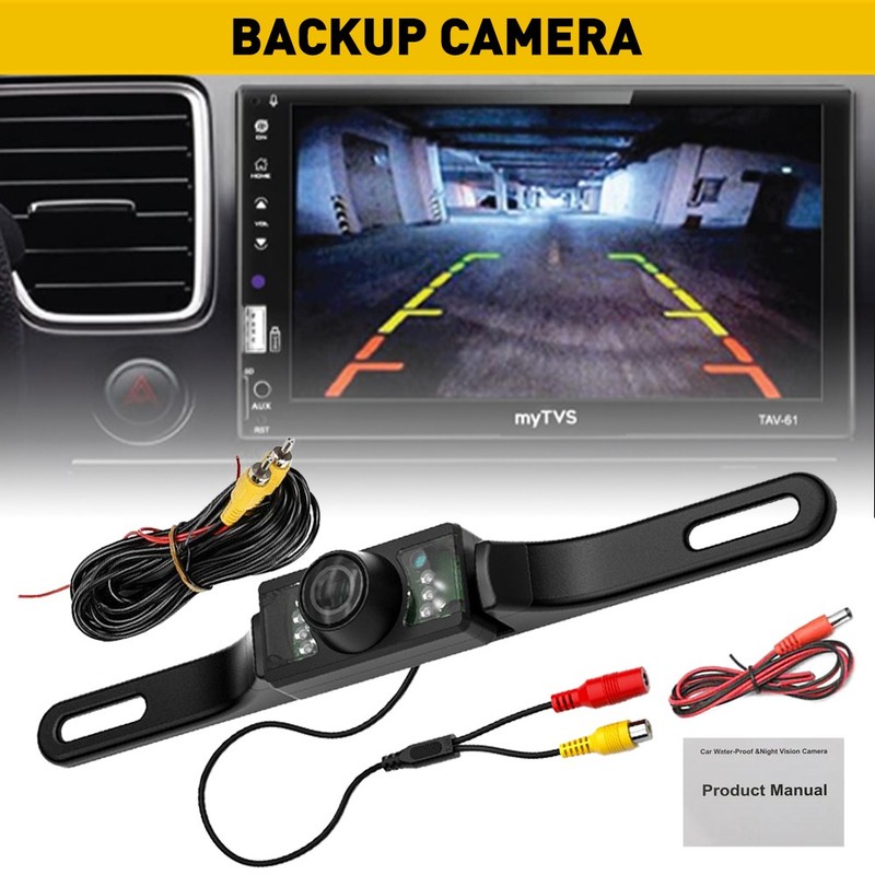 1xSet Car Rear View Reverse Camera 7LED Parking Back Up Night Vision Waterproof
