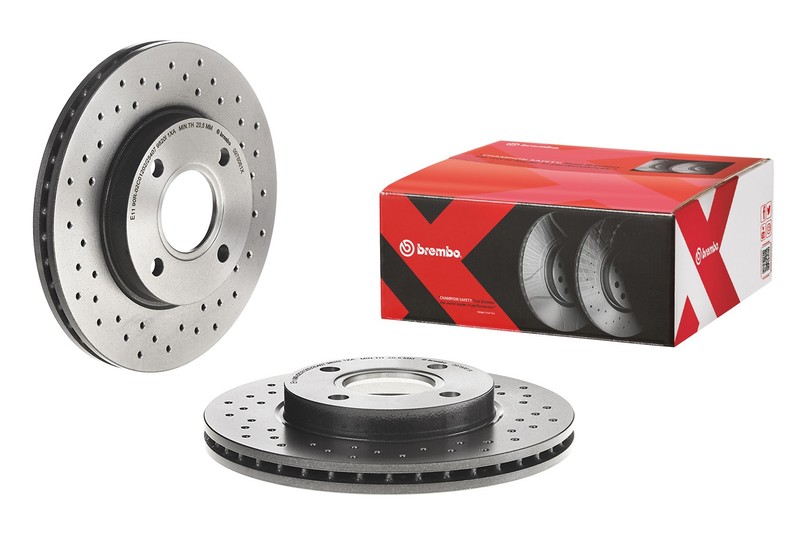 Brembo Xtra Front Left or Right Drilled Brake Disc Rotor for Ford Focus ’00-’04
