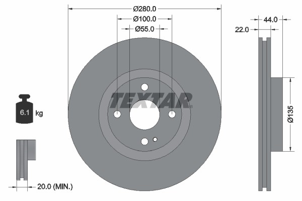 Textar 92301503 Brake Disc for Abarth, Fiat, Mazda gallery