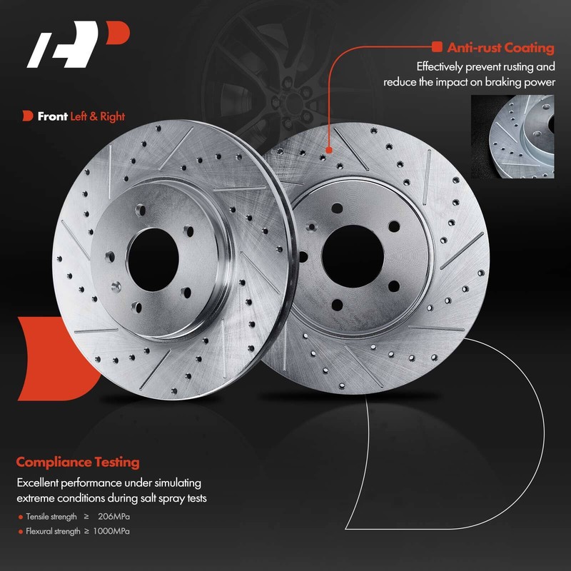 A-Premium Front Side Drilled Brake Rotors for Cadillac STS 2009-2011 w/ 5 Lug gallery