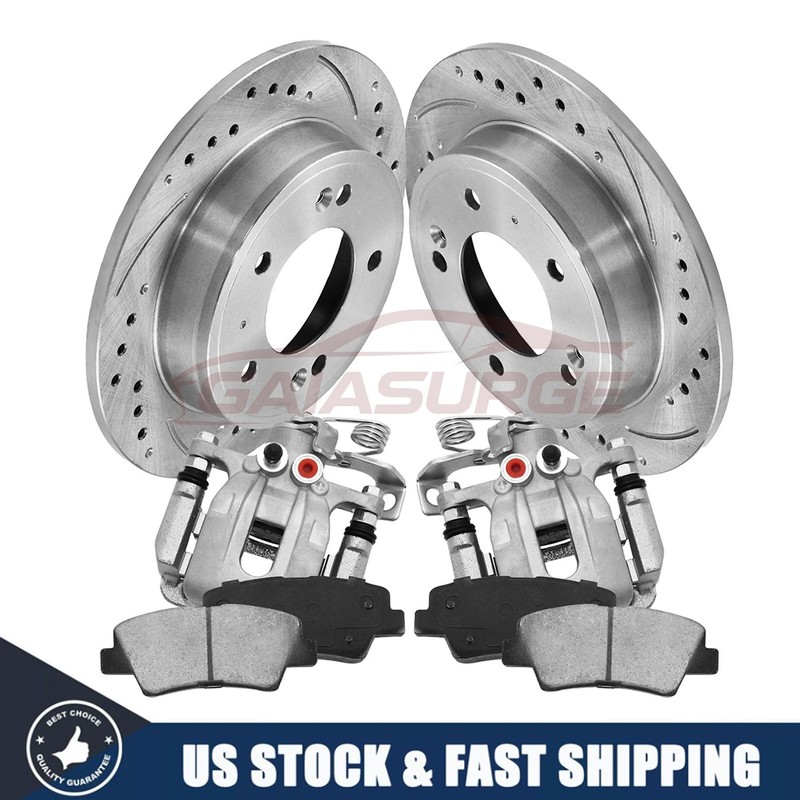 262mm Rear Disc Brake Rotors & Pads + Brake Calipers for Hyundai Elantra 11-16