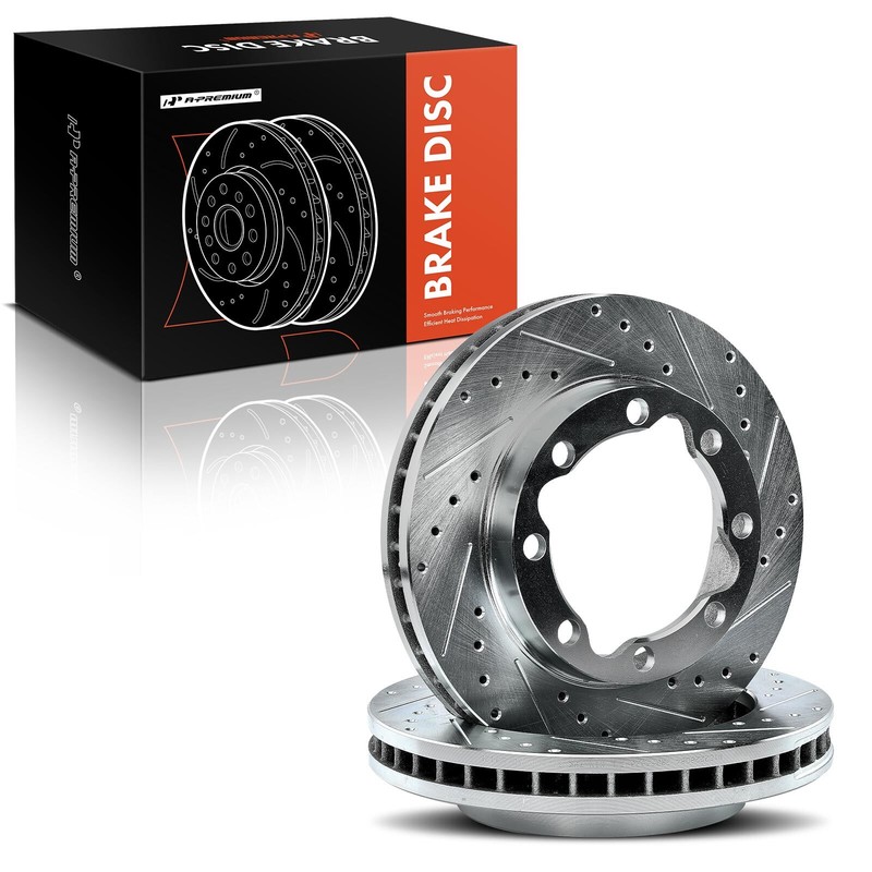 2x Front Side Drilled Brake Rotor for Chevrolet K3500 Dodge Ram 2500 GMC K3500 gallery
