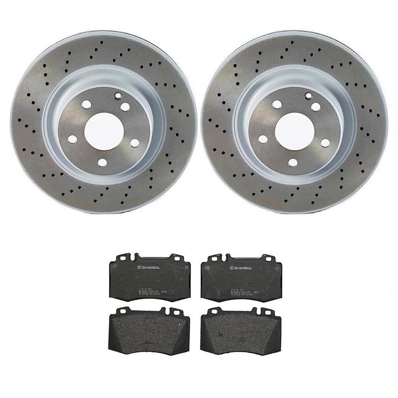 Brembo Front Brake Kit Drilled Disc Rotors Low-Met Pads For MB W220 S430 ’00-’02