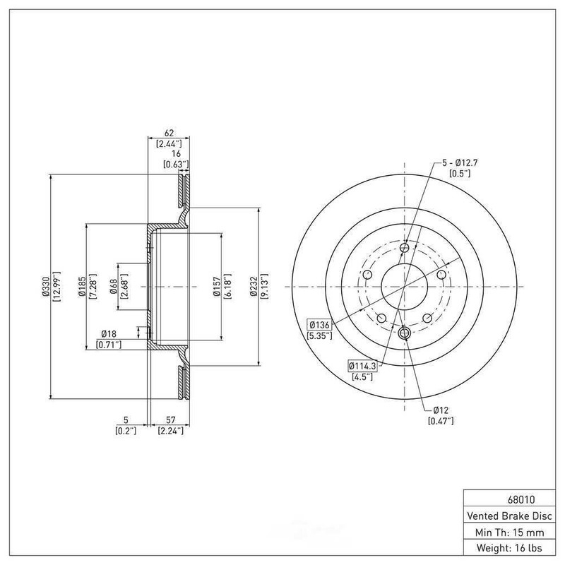 Disc Brake Rotor-Base DFC 600-68010 gallery