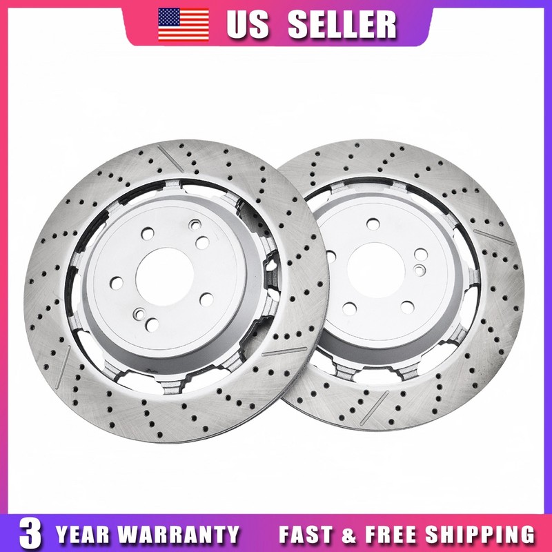 2Pcs Rear Brake Rotors A2224232012 Fits Mercedes-benz S63 S65 W560 S650 AMG