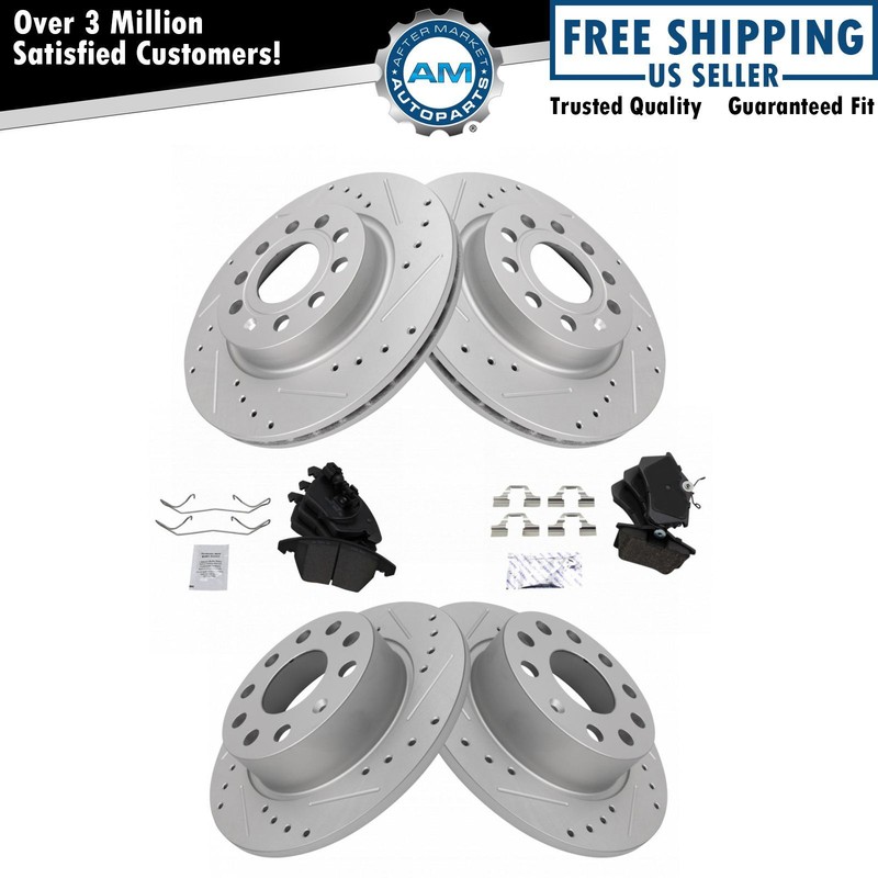 Front & Rear Ceramic Brake Pad & Performance Rotor Kit for Jetta