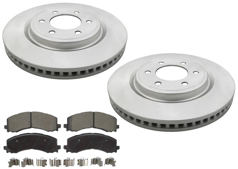 For Ford Expedition 2022 2023 2024 Front Coated Brake Disc Rotors Brake Pad Set