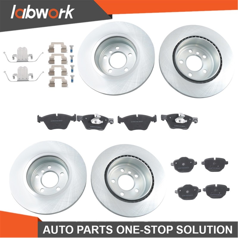 Labwork Front Rear Drilled Brake Rotors & Ceramic Pads For BMW 528i 2011-2016