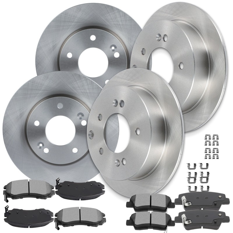Fits Kia Soul 2012-2013 4X Brake Rotors + 8X Ceramic Pads Front Rear 31423 31542 gallery