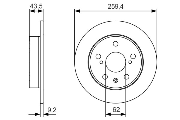 2x Brake Discs Pair Solid fits SUZUKI SX4 1.6 Rear 2013 on M16A 259mm Set Bosch gallery
