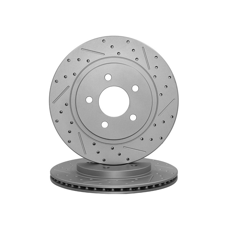 Rear Drilled & Slotted Brake Disc Rotors For 2005 - 2014 Ford Mustang gallery
