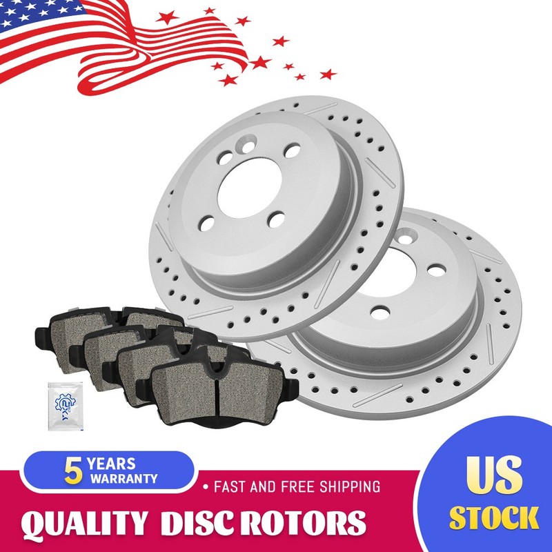 Rear Brake Disc Rotors And Ceramic Pads for 2007- 2014 2015 Mini Cooper