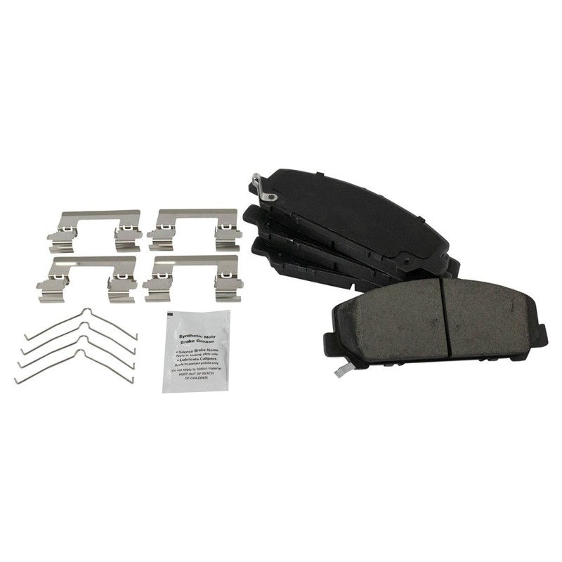 TRQ Front Ceramic Brake Pad Performance Coated Rotor Kit w/Chemicals gallery