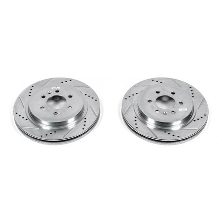 Disc Brake Rotor Set-Rear Drilled, Slotted and Zinc Plated Brake Rotor Pair
