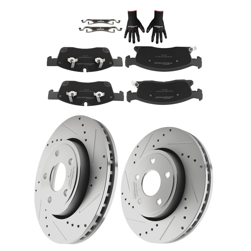 330mm Front Brake Rotors+Ceramic Pads Kit For Jeep Grand Cherokee 11-18 S-53062