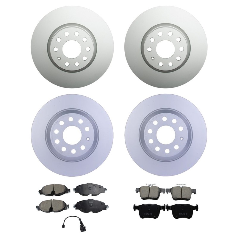 Hella Front Rear Rotor Akebono EURO Ceramic Brake Pad Kit for TT Quattro Base